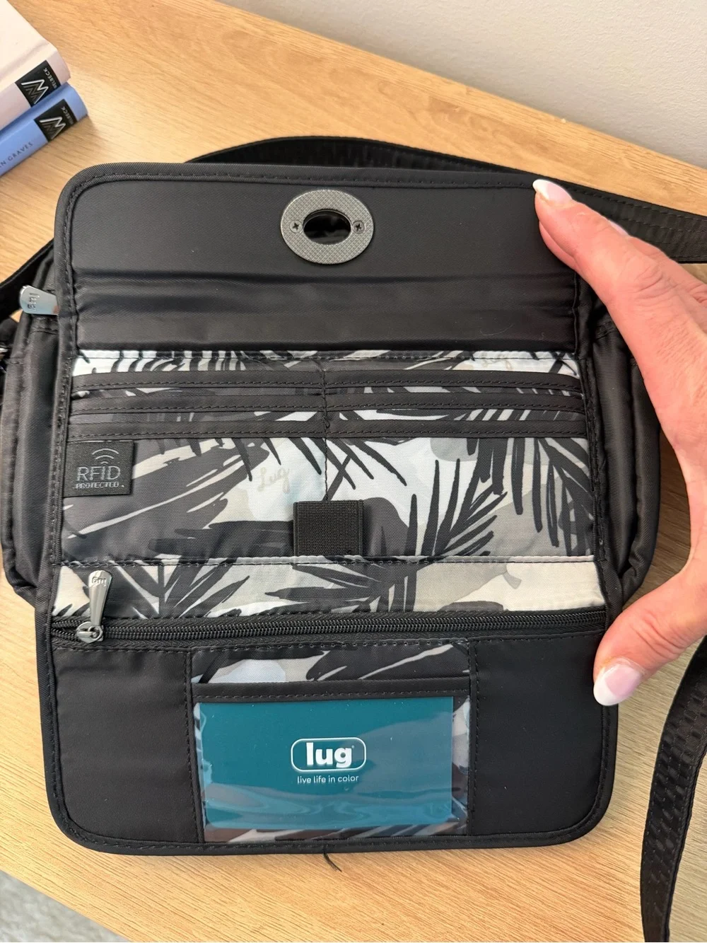 Lug Switch Black Quilted Crossbody Bag